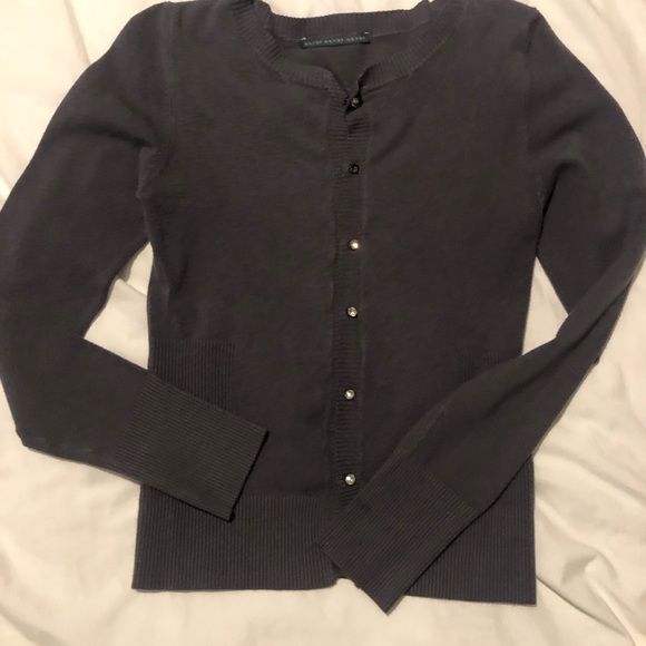 Alysi alysi alysi gray cardigan leather patch GUC 886 - Picture 1 of 9